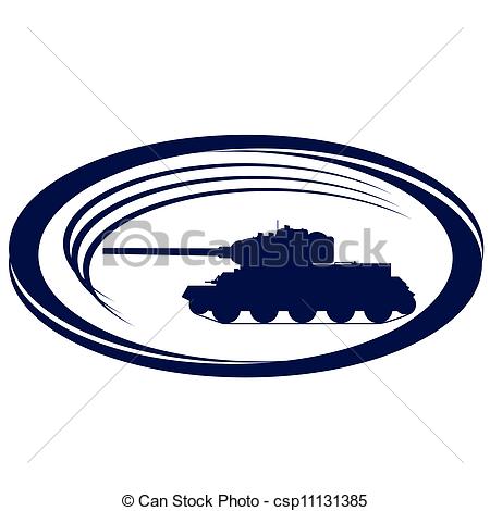 450x470 Tanks Of World War Ii 1. Contour Old Tank. Illustration