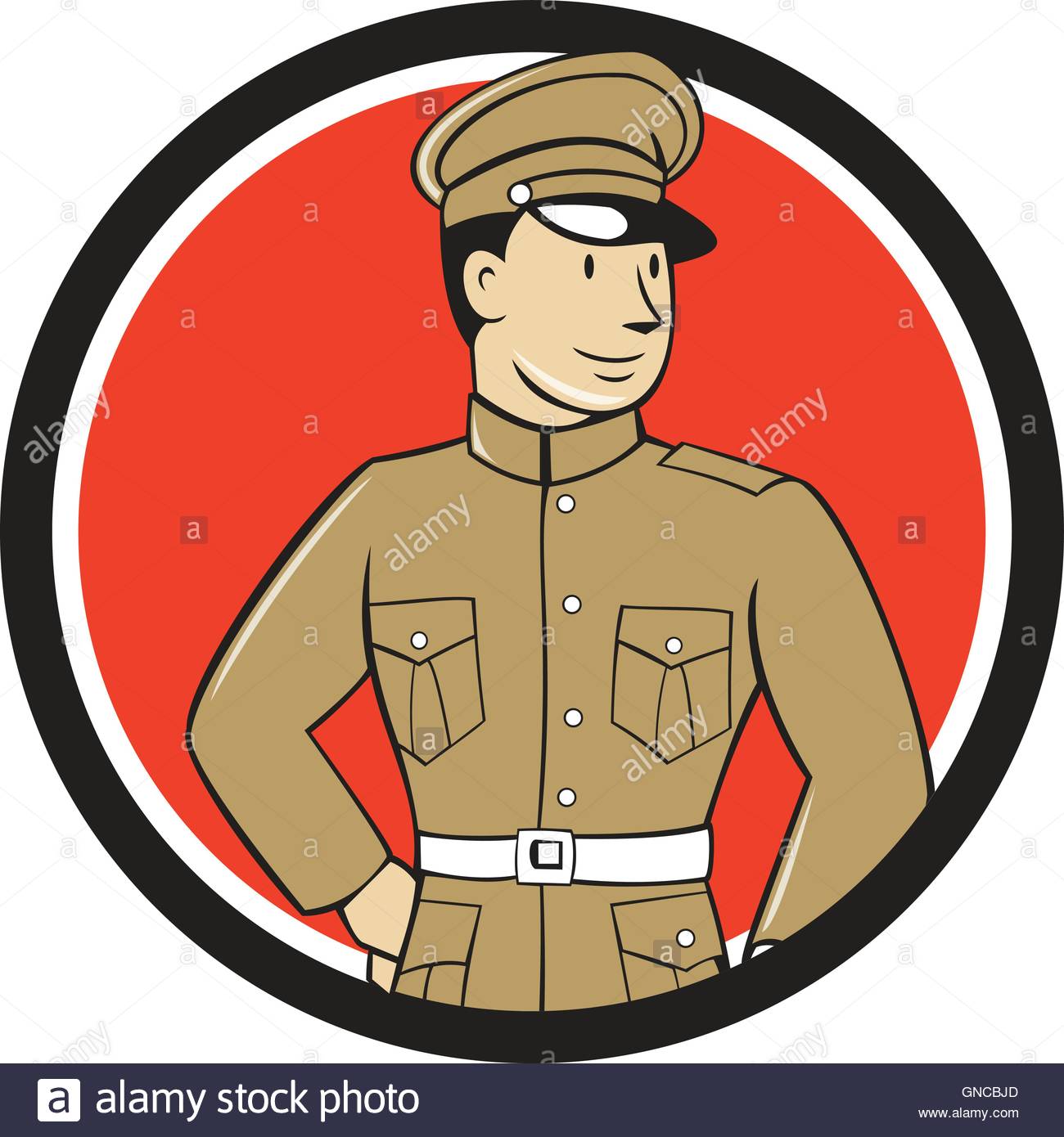 1300x1390 World War One British Officer Standing Circle Cartoon Stock Vector