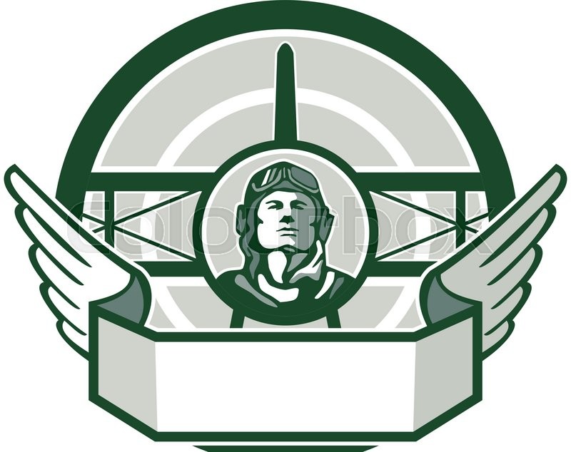 800x634 Illustration Of A Vintage World War One Pilot Airman Aviator Bust