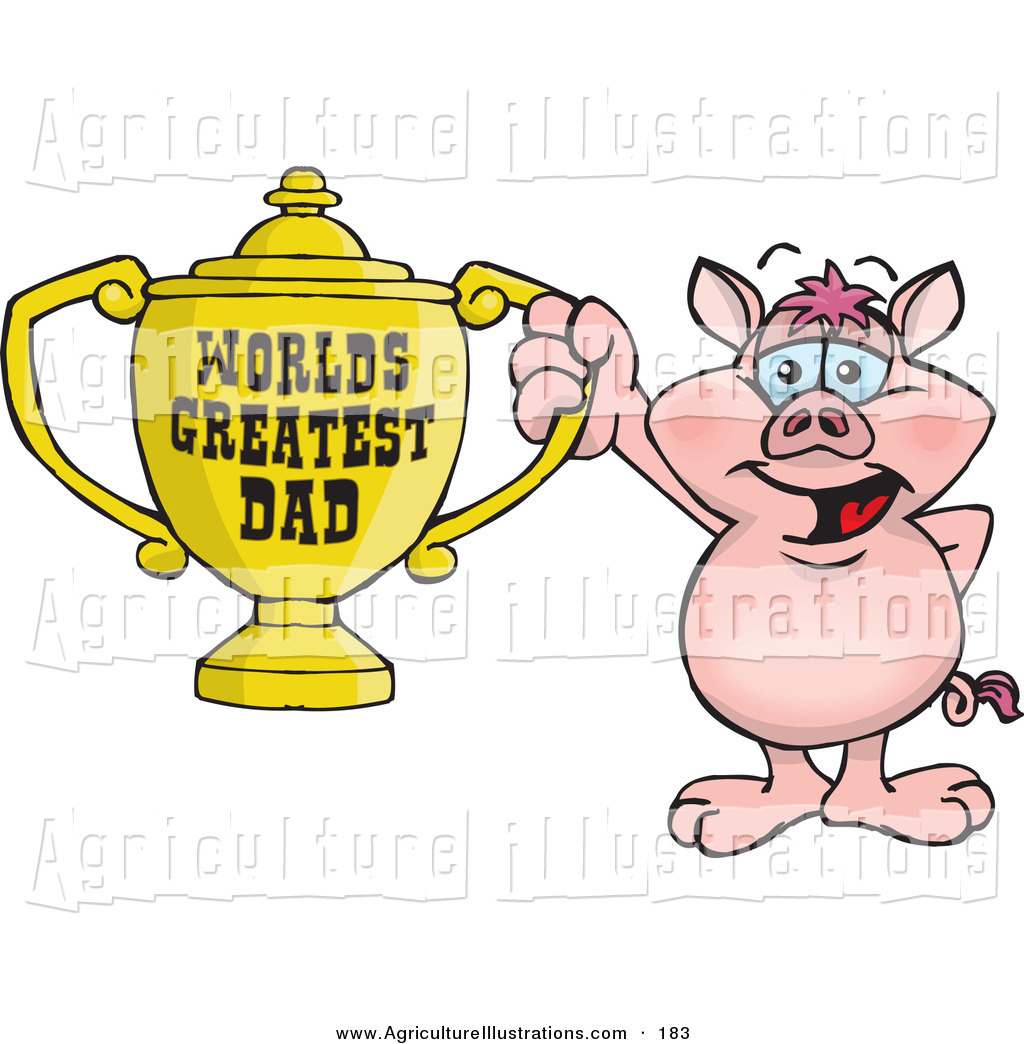 1024x1044 Agriculture Clipart Of A Smiling Pig Character Holding A Golden