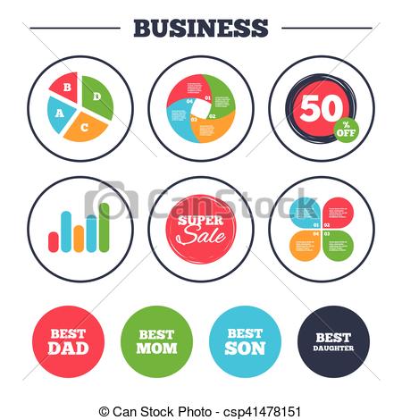 450x470 Best Mom And Dad, Son, Daughter Icons. Business Pie Chart