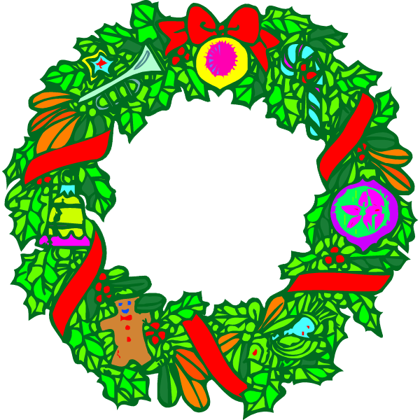 600x600 Christmas Wreath Clip Art Clipart Panda