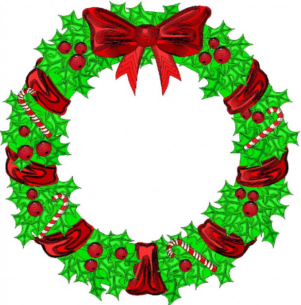 620x627 Clip Art Christmas Wreath Clipart Panda