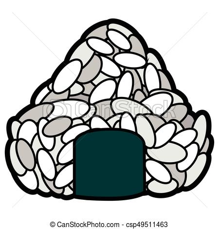 450x470 Isolated Onigiri Ball. Isolated Onigiri On A White Clip Art