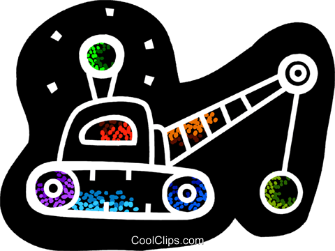 480x360 Crane With Wrecking Ball Royalty Free Vector Clip Art Illustration