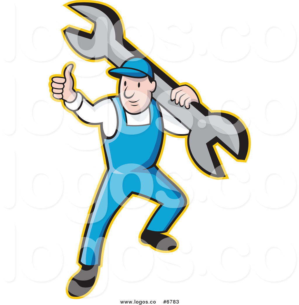 1024x1044 Royalty Free Clip Art Vector Logo Of A Plumber Holding A Thumb Up