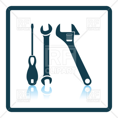 400x400 Shadow Reflection Design Of Wrench And Screwdriver Icon Royalty