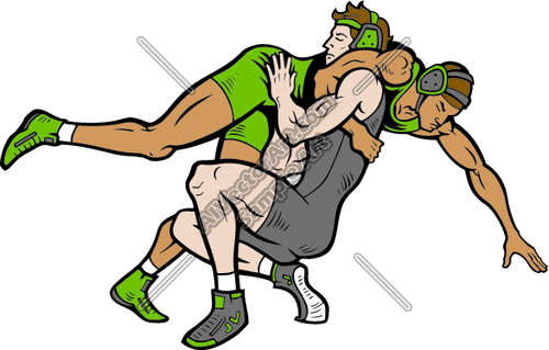 500x319 Wrestlers Clipart And Vectorart Sports