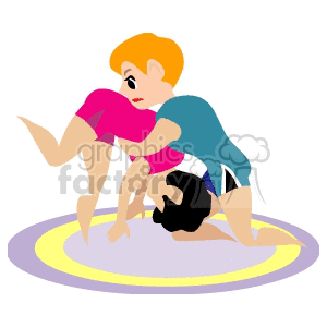 300x300 Clip Art Sports Wrestling And More Related Vector Clipart