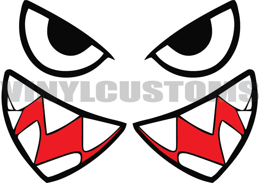 857x606 Bullet Bill Flying Tigers Vinyl Decal Sticker Shark Teeth Hobby