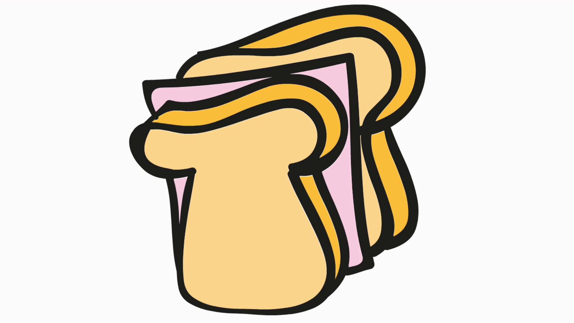 1920x1080 Bread Sandwich Cartoon Illustration Hand Drawn Animation
