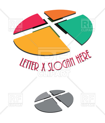 343x400 Letter X Symbol Company Design Royalty Free Vector Clip Art Image