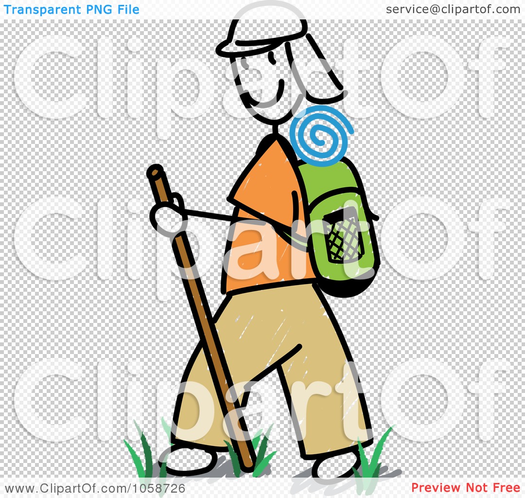 1080x1024 Royalty Free Vector Clip Art Illustration Of A Stick Man Hiking By