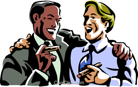 480x302 Men Laughing While Smoking A Cigar Royalty Free Vector Clip Art