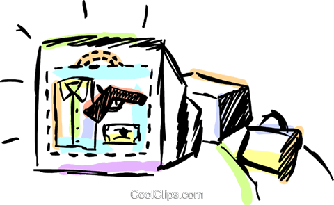 480x295 Luggage Being Scanned By X Ray Machine Royalty Free Vector Clip