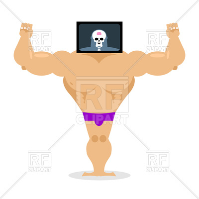 400x400 X Ray Bodybuilder Head Royalty Free Vector Clip Art Image