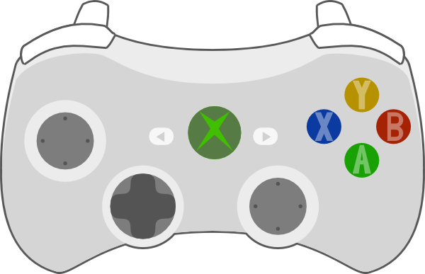 600x387 Xbox Controller Dark Buttons Clip Art