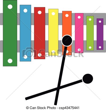 450x467 Xylophone On White Background. Vector Illustration. Eps Vector
