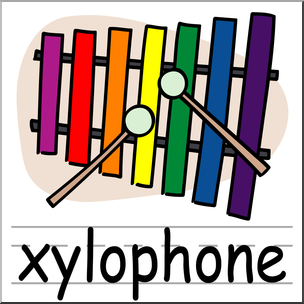 304x304 Clip Art Basic Words Xylophone Color Labeled I