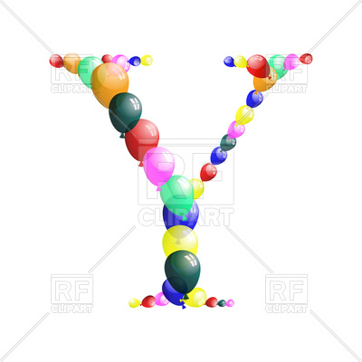 400x400 Letter Y Made Of Colorful Balloons Royalty Free Vector Clip Art