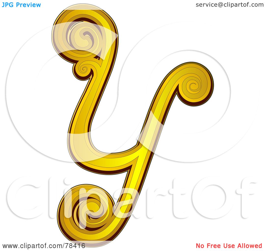 1080x1024 Royalty Free (Rf) Clipart Illustration Of An Elegant Gold Letter Y