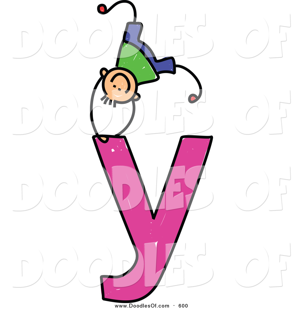 1024x1044 Vector Clipart Of A Doodled White Boy Playing On A Lowercase