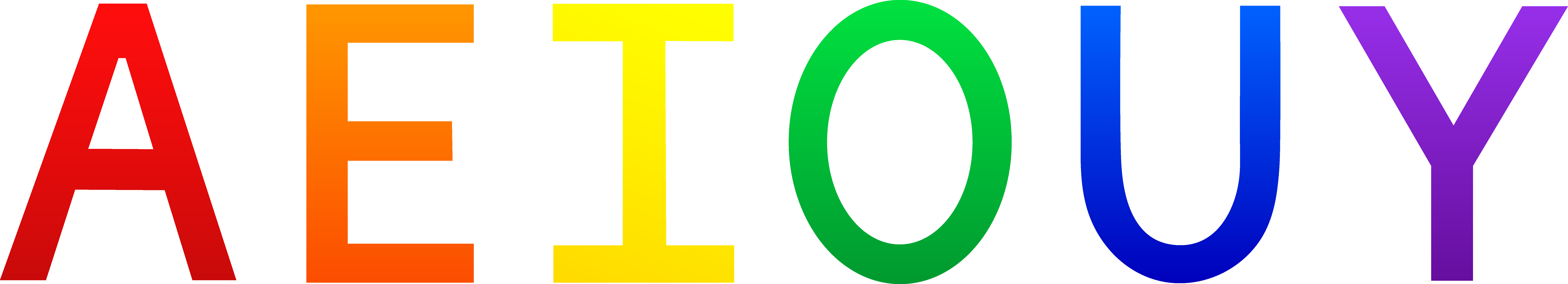 9591x1740 Vowels Aeiou Sometimes Y Clip Art