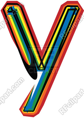 286x400 Colorful Grunge Rough Font Letter Y Royalty Free Vector Clip Art