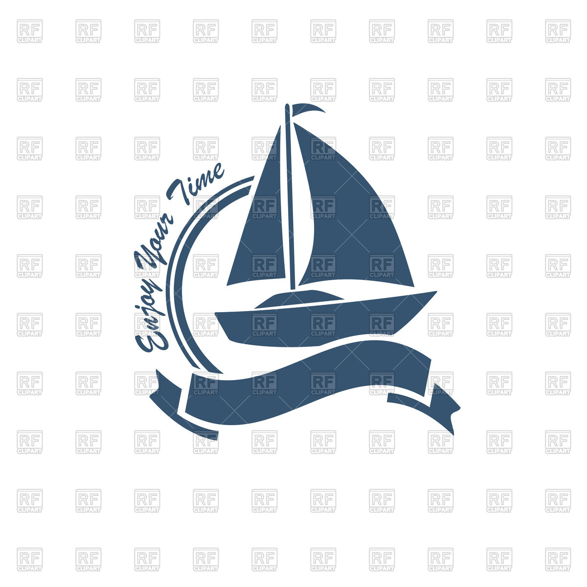 1200x1200 Yacht Emblem Illustration Royalty Free Vector Clip Art Image