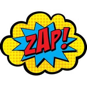 300x300 Zap Pow Super Hero Words Black And White Clip Art