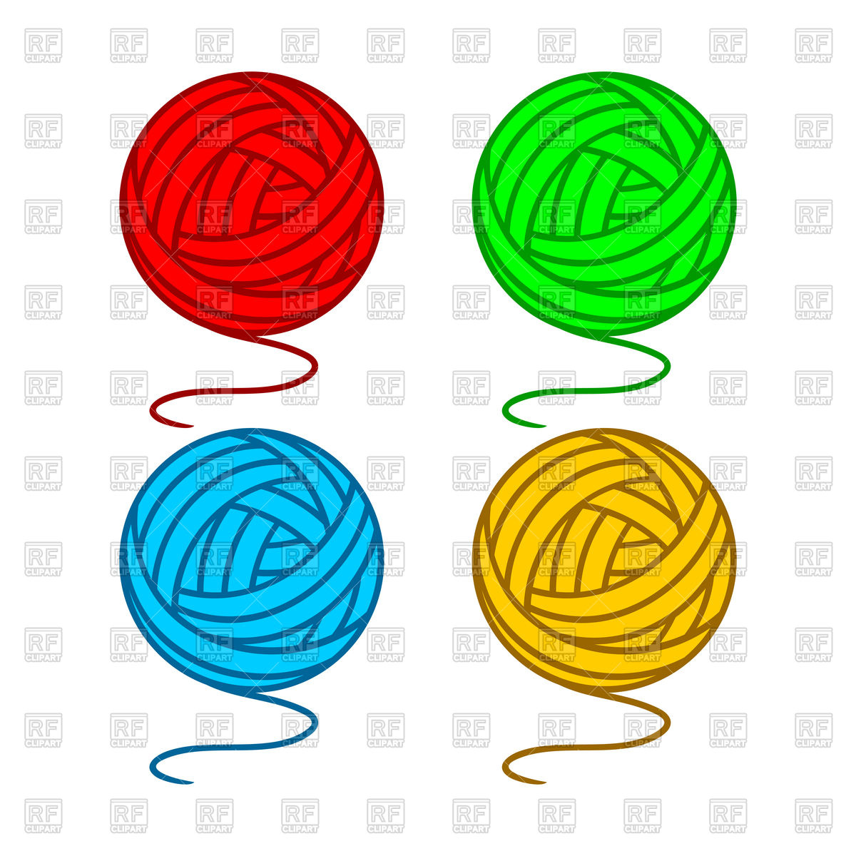 1200x1200 Set Of Balls Of A Yarn Royalty Free Vector Clip Art Image