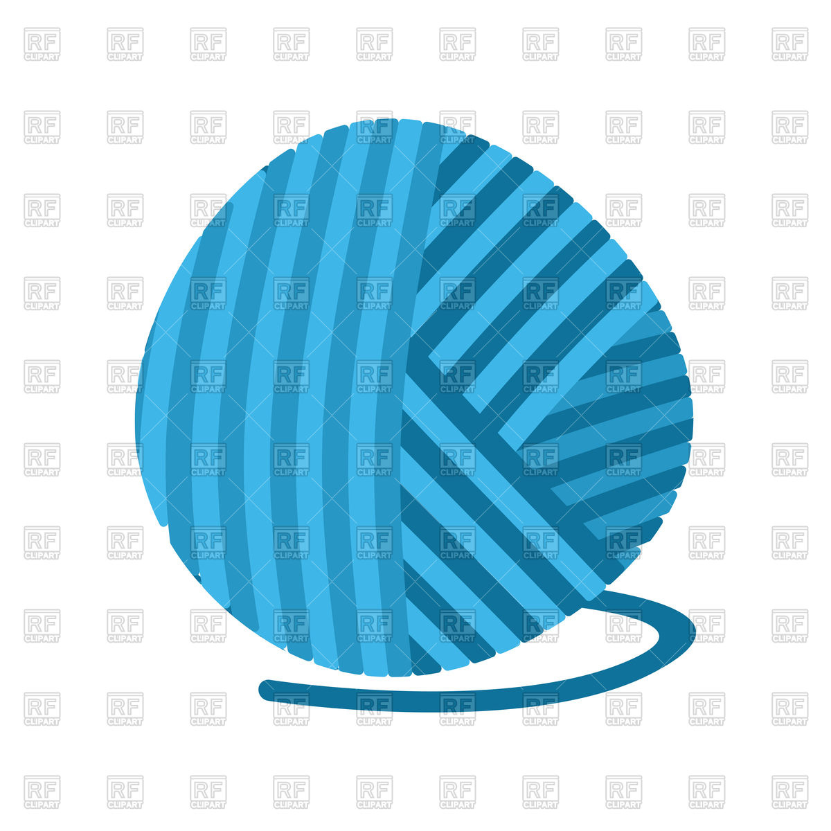 1200x1200 Blue Ball Of Yarn Royalty Free Vector Clip Art Image