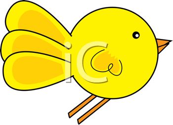 350x253 Cartoon Illustration Of A Yellow Bird Flying