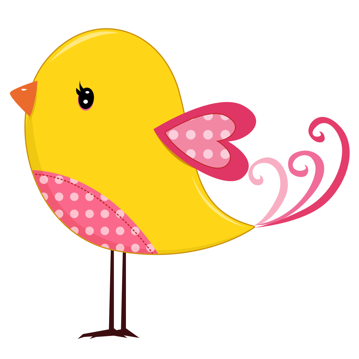1200x1200 Pink And Yellow Birds