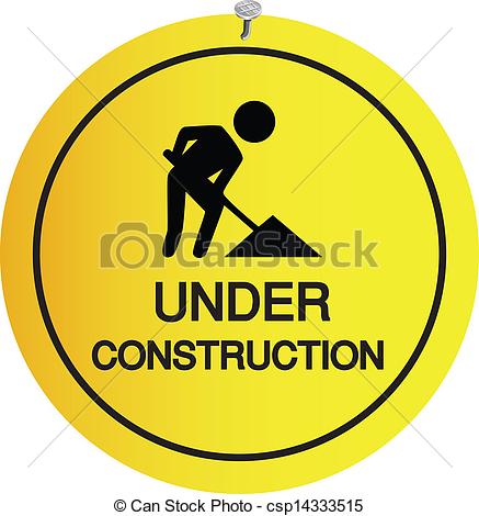 437x470 Sign Under Construction On White Background Vector Clip Art