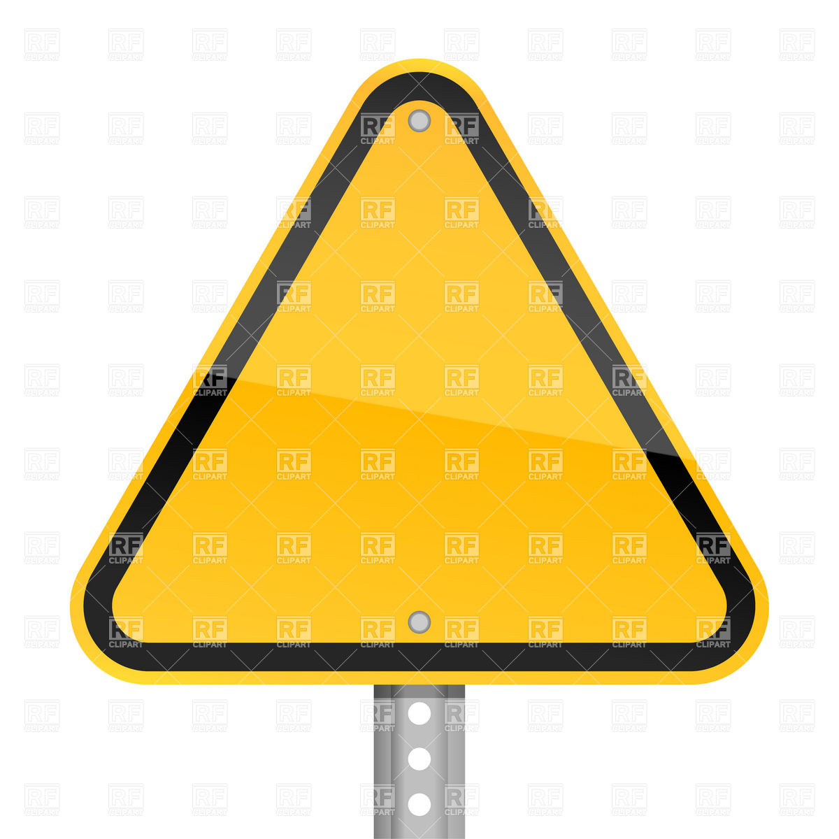 1200x1200 Triangle Yellow Blank Road Sign Royalty Free Vector Clip Art Image
