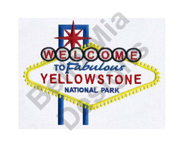 625x500 Yellowstone National Park Machine Embroidery Design