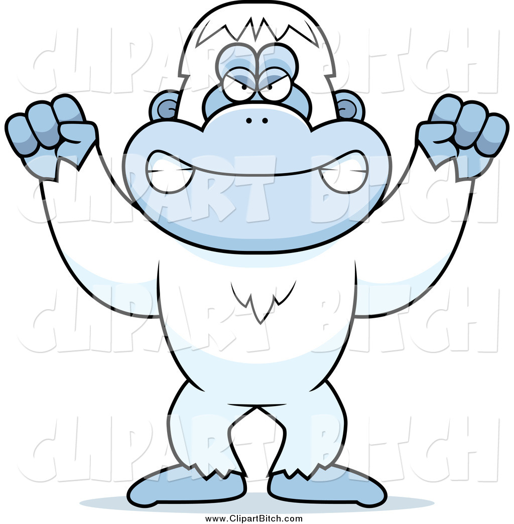 1024x1044 Clip Vector Cartoon Art Of A Mad Yeti Abominable Snowman Monkey