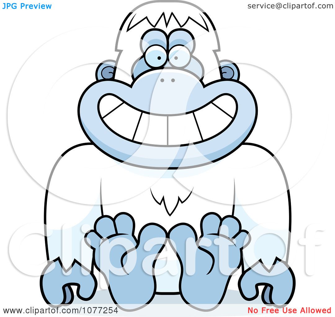 1080x1024 Clipart Sitting Yeti Abominable Snowman Monkey