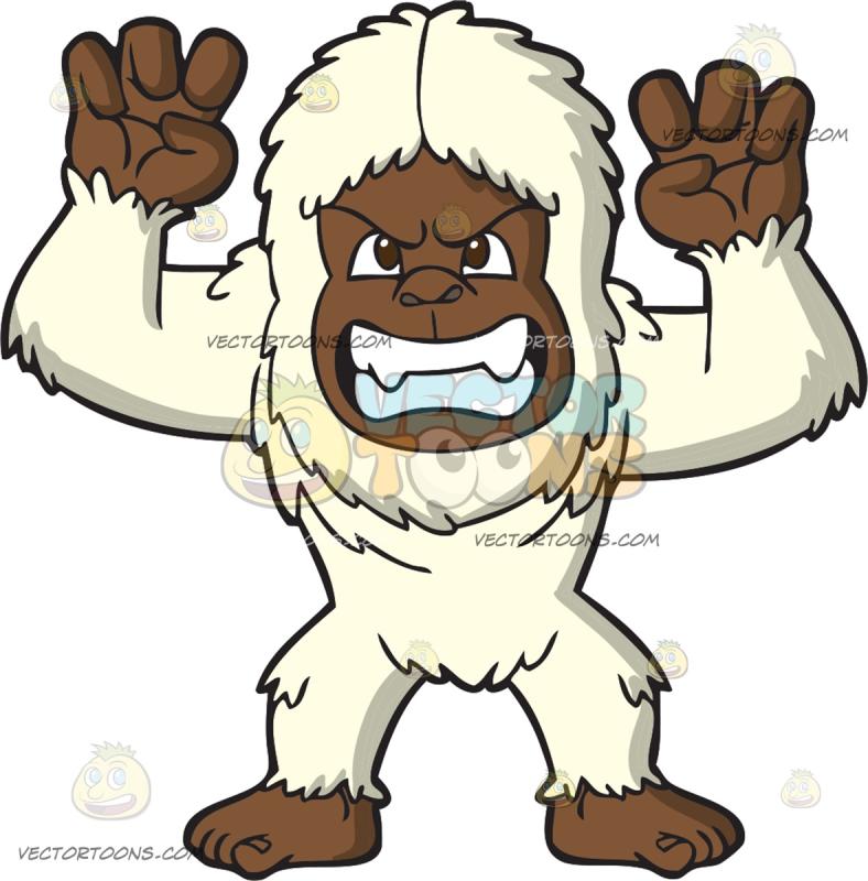 788x800 A Mad Yeti Cartoon Clipart Vector Toons