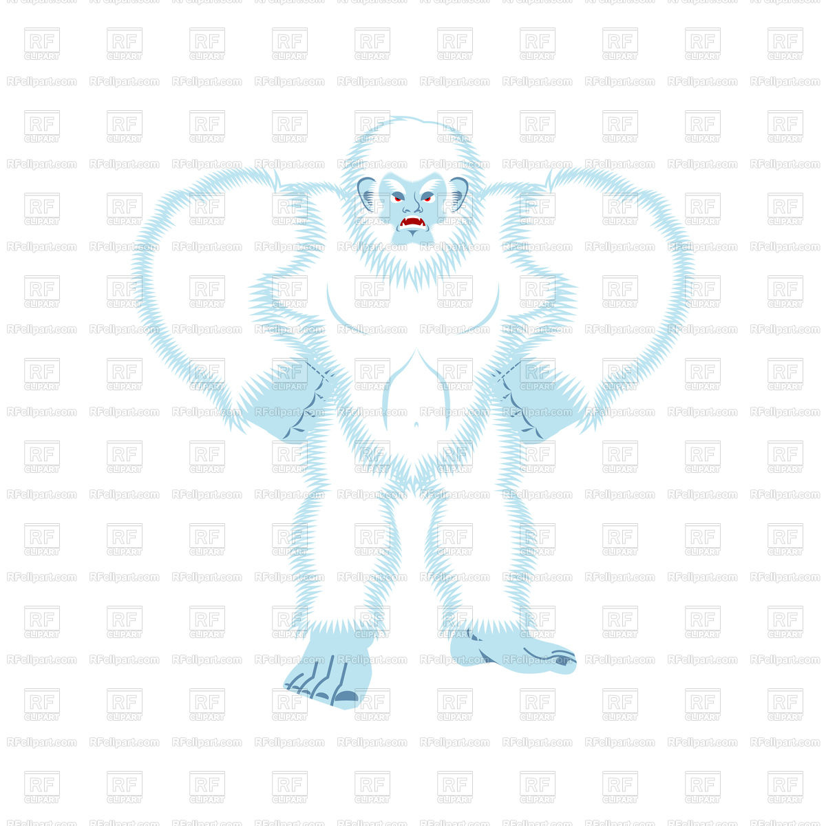 1200x1200 Yeti Angry. Bigfoot. Royalty Free Vector Clip Art Image