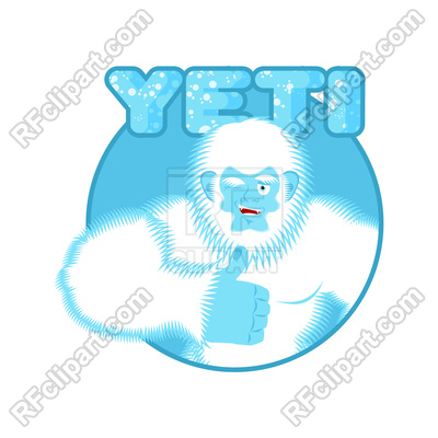 400x400 Yeti Thumbs Up. Bigfoot Winks. Royalty Free Vector Clip Art Image