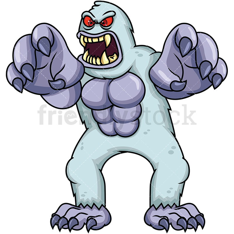 800x800 Big Angry Yeti Monster Cartoon Vector Clipart