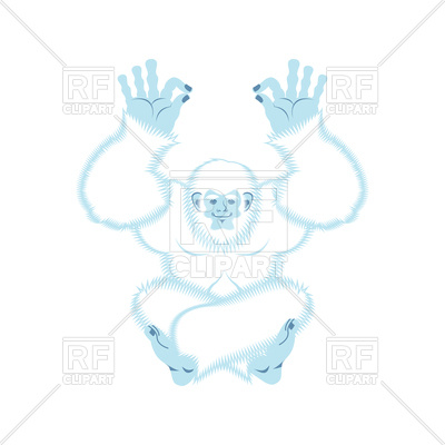 400x400 Yeti Yoga Royalty Free Vector Clip Art Image
