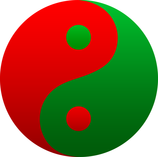 550x545 Red And Green Yin Yang Symbol