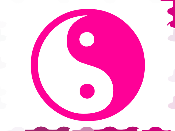 600x450 Yin Yang Pink White Clip Art