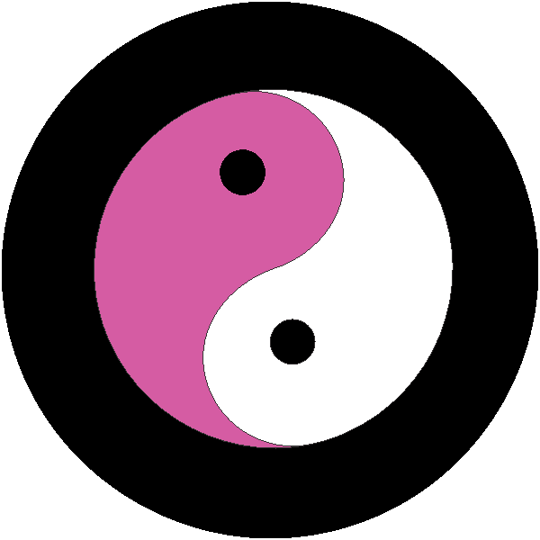 600x600 Yin Yang Tire Cover Pink Logo On Black Vinyl