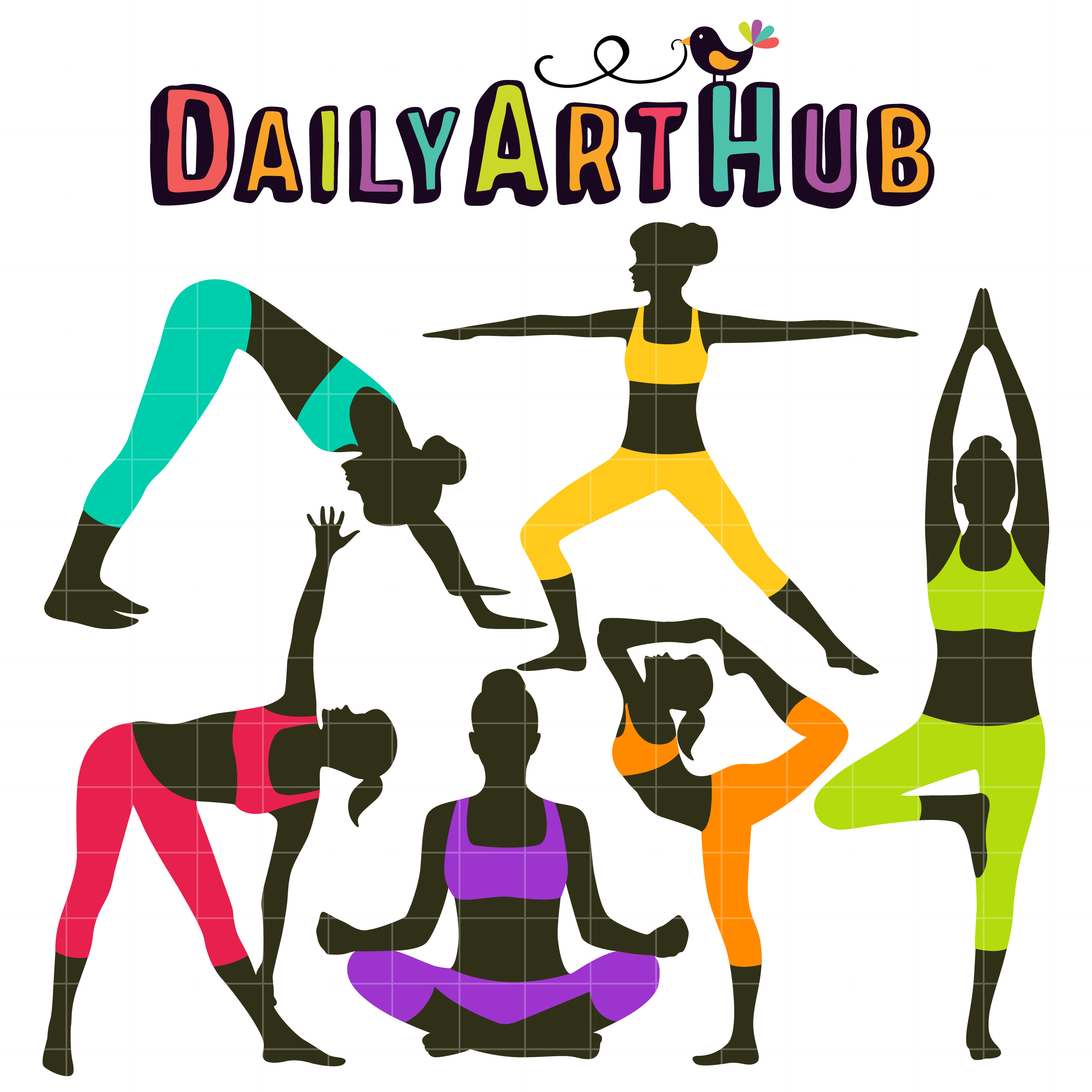 2500x2500 Yoga Poses Clip Art Set Daily Art Hub Free Clip Art Everyday