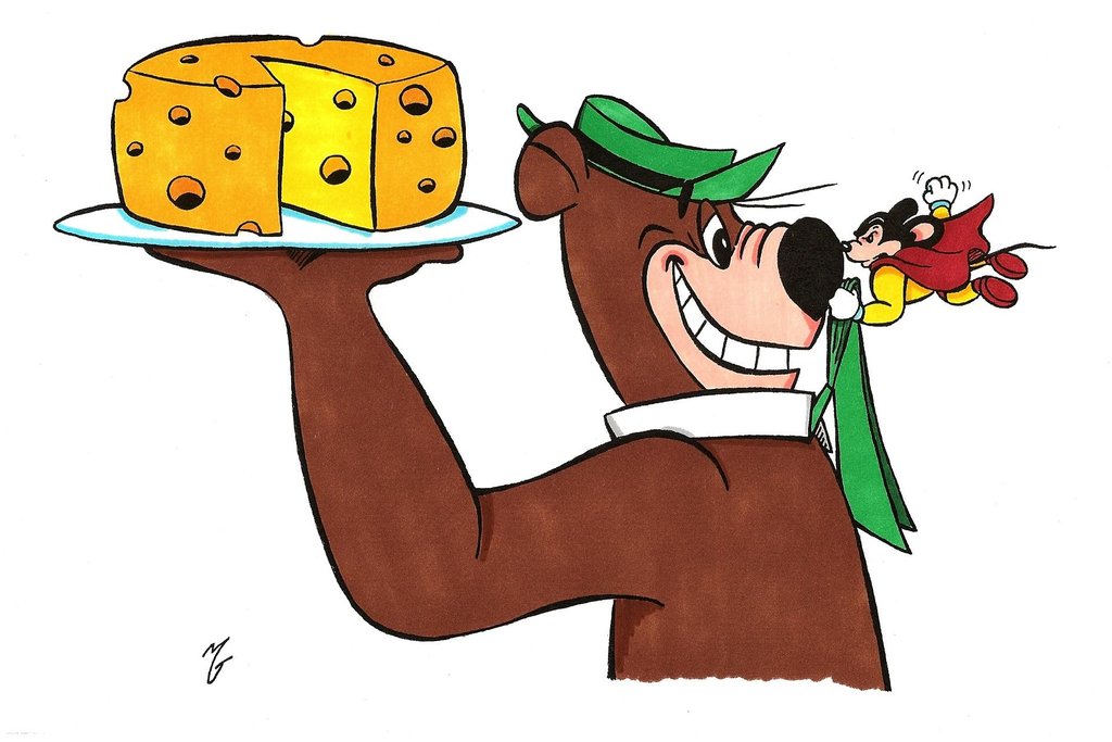 1024x683 Yogi Bear And Mighty Mouse By Zombiegoon