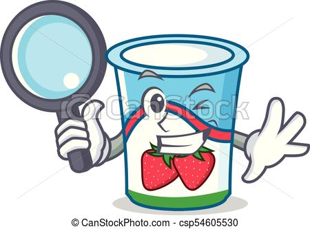 450x333 Detective Yogurt Character Cartoon Style Vector Illustration